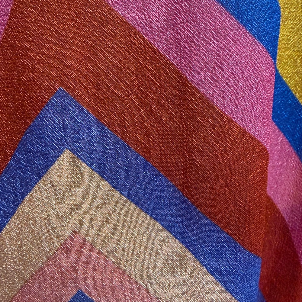 EUC BL^NK London Colorful Chevron Floral Peasant Long Sleeved Blouse Women’s XL - Picture 7 of 16